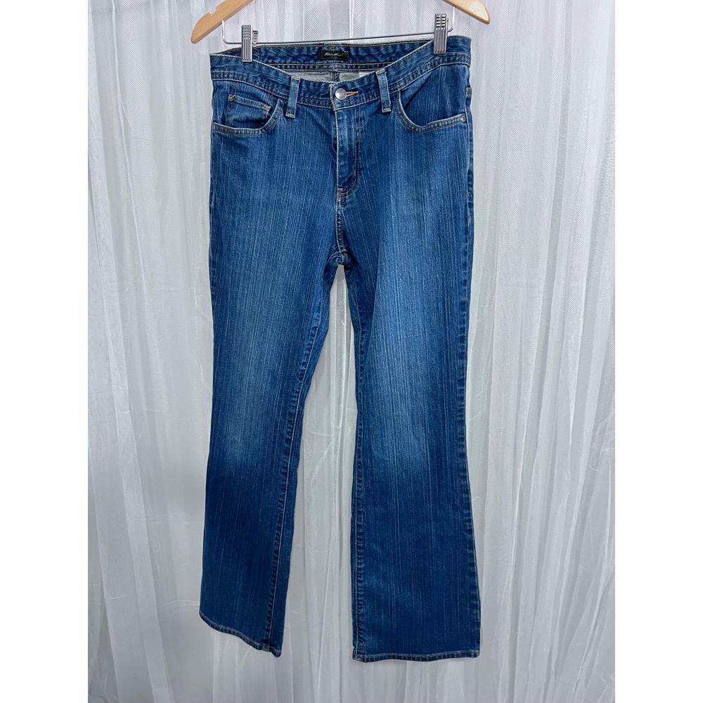 Eddie Bauer Womens Bootcut Jeans Medium Wash Blue Denim Size 8R SP08 D1861925